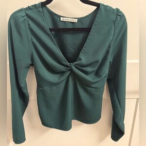 Abercrombie & Fitch Green Long Sleeve Blouse